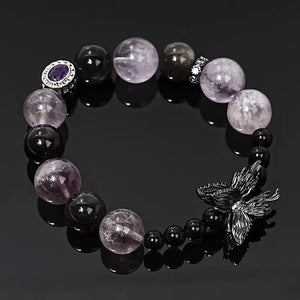 Purple Light Cat's Eye Crystal Beaded Bracelet - NovaCrystallo