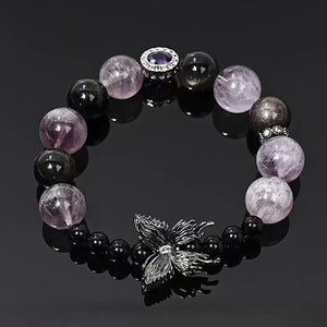 Purple Light Cat's Eye Crystal Beaded Bracelet - NovaCrystallo