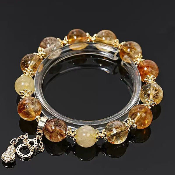 Golden Autumn Blessings Crystal Beaded Bracelet - NovaCrystallo