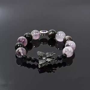 Purple Light Cat's Eye Crystal Beaded Bracelet - NovaCrystallo