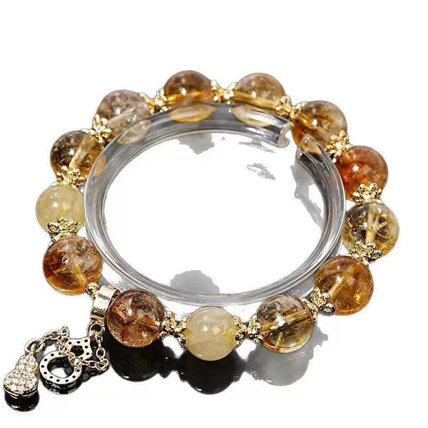 Golden Autumn Blessings Crystal Beaded Bracelet - NovaCrystallo